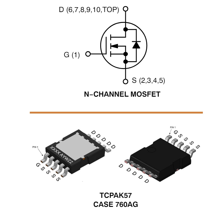 Applikations-Schaltungsdiagramm - onsemi NVMJST1D3N04C n-Kanal-Leistungs-MOSFET